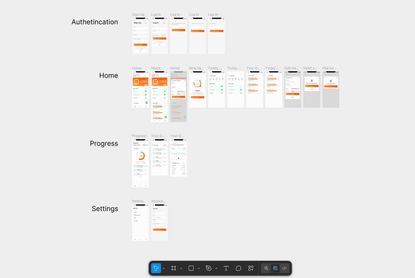 UI design wireframes for Sitter Umbrella mobile app created by GenGraphic